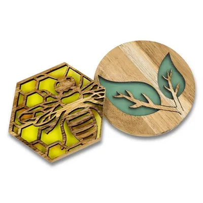 Coasters fiodha airson gràbhaladh laser